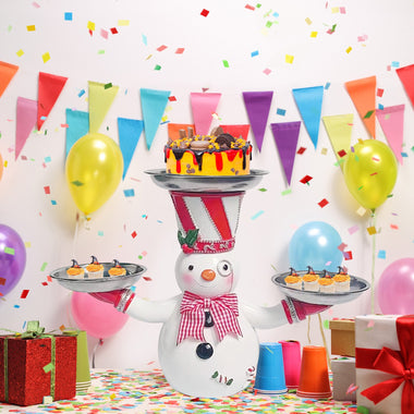 Christmas Snowman Treats Holder Snack Cupcake Dessert Food