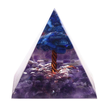 Tree of Life Orgonite Pyramid Mold Amethyst Peridot Healing Crystal Energy