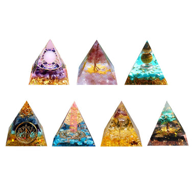Natural Stone Orgonite Pyramid Crystals