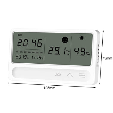 LCD Electronic Desk Clock Temperature Humidity Meter Alarm Clock