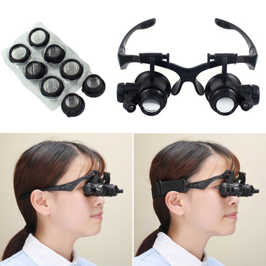 Magnifier Magnifying Glasses Watch Repair 10X 15X 20X 25X Dual Eye