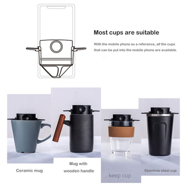 2pcs Foldable Coffee Filter Stainless Steel