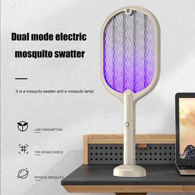2 in 1 Electric Insect Racket Swatter USB Rechargeable Led Light