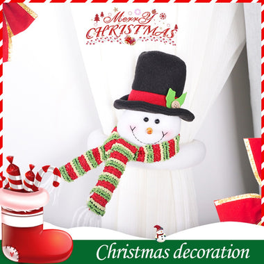 Christmas Curtain Button Buckle Santa Claus