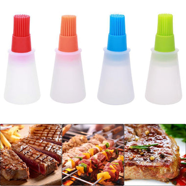 Silicone BBQ Grill Oil Bottle With Brushes