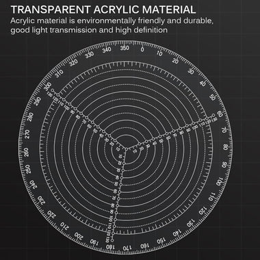 Transparent Center Finder Acrylic Round Compass Circle Cutter