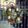 Christmas Wreath White Pumpkins Berry Wreath Decor