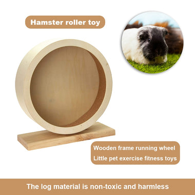 Natural Wood Silent Running Toy Hamster Roller