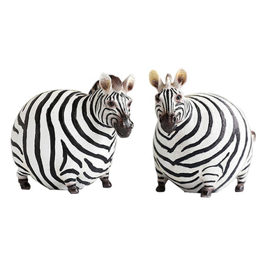 Fat Zebra Resin Animal Figurines Ornaments