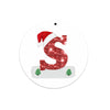 Christmas Tree Hanging Ornaments Initial Alphabet with Xmas