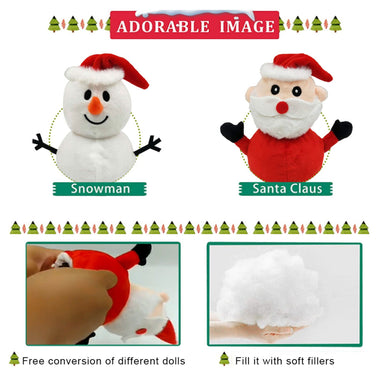 Reversible Plushies Toys Plush Stuffed Snowman & Santa Claus Doll