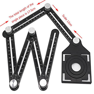 Multi Angle Measuring Ruler 12-sides Alloy Angle Finder Template Tool