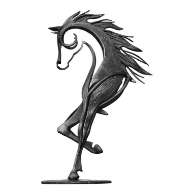Kissing Horse Sculpture Modern Statue Rustic Metal Art