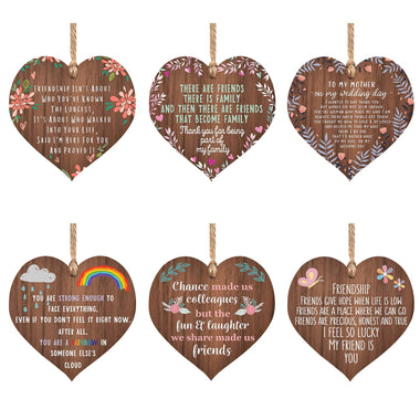 Hanging Ornaments Inspirational Blessings in Heart Plate