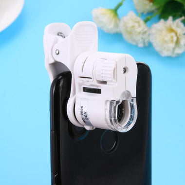 60X Mobile Phone Microscope LED Cell Phone Clip type Cellphone Microscope