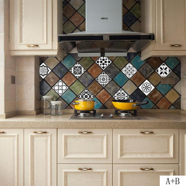 Retro Tiles Stickers Bathroom kitchen PVC