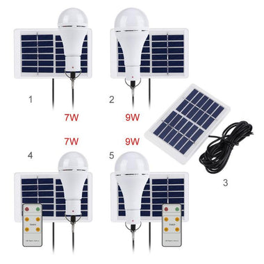 LED Solar Light Bulb with Remote Control Lamp