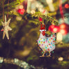 Light-Up Metal Chicken Sculpture with String Light LED Christmas Tree