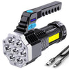 7LED COB Portable Flashlight USB Rechargeable Camping Torch