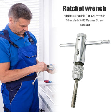 Professional Ratchet Tap Drill Wrench Handy T-Handle Tool