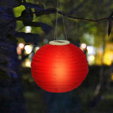 12 inch Waterproof LED Solar Cloth Chinese Lantern Colorful LED
