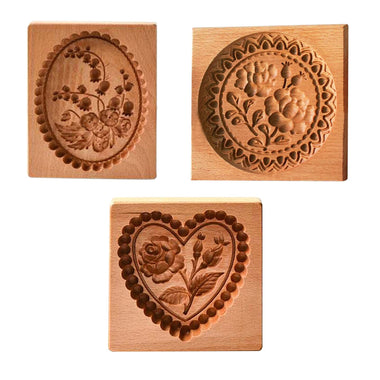 Carved Wooden Cookie Mold Baking Mold Tool