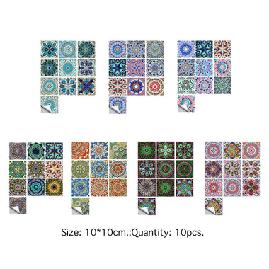 10pcs Crystal Tile Self-adhesive Wall Sticker