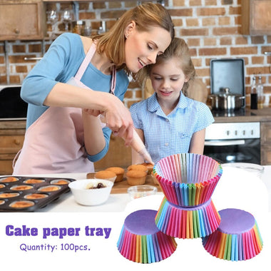 100Pcs Colorful Paper Box Cake C