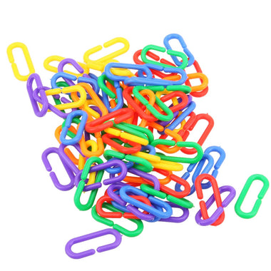 100Pcs/lot Plastic Parrot Toys C-clips Hooks Chain