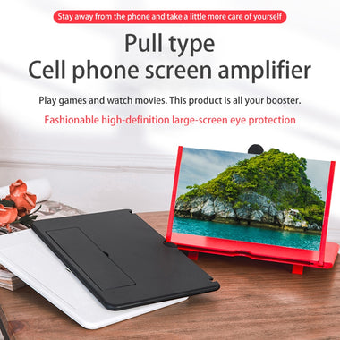 12 inch 3D Mobile Phone Screen Magnifier Folding Cell Phone