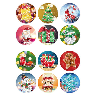12Pcs/Set Merry Christmas Advent Calendar Number Paper Sticker