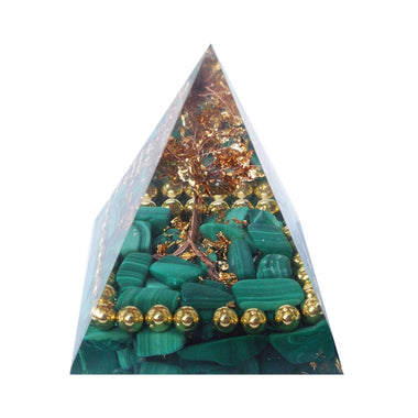 Transparent Crystal Orgonite Pyramid Sculpture
