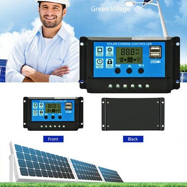 12V/24V HD LCD Display Auto Work Solar Charge Controller