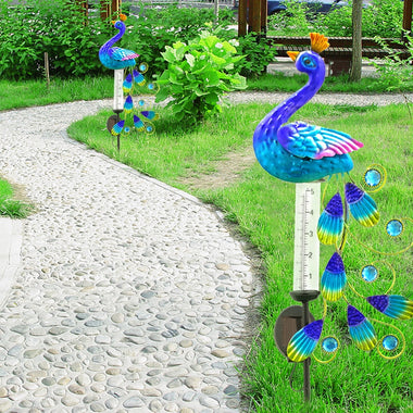 Vintage Solar Powered Peacock Light Outdoor Lamp Decoration