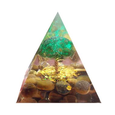 Transparent Crystal Orgonite Pyramid Sculpture