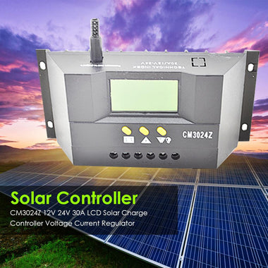 CM3024Z 12V 24V 30A LCD Display Solar Charge Controller Tools