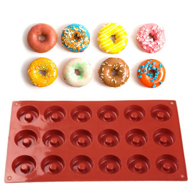 18 Cavity Silicone Donuts Pastry Mold DIY Dessert Chocolate