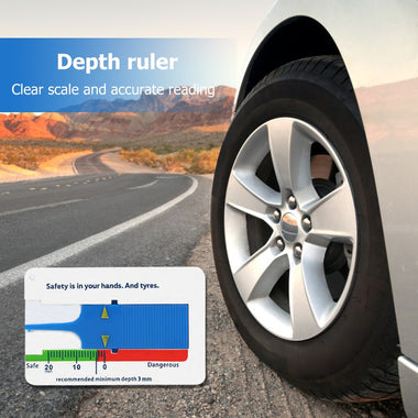 0-20mm Car Tyre Tread Depth Vernier Caliper Ruler Auto Wheel Measuring Tool