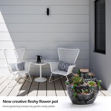 Resin Flowerpot Succulent Plants Planter Mini Bonsai Pots