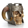 600ml Skull Coffee Mug Retro Horn Skull Resin Beer Mug