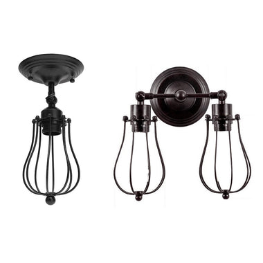Retro Industrial Style Wall Light Vintage Wrought Iron Lampshade Light Cafe Bar