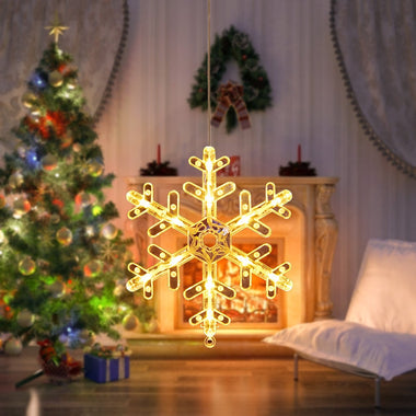 Christmas Bell Snowman Star Lights Holiday Window Decor