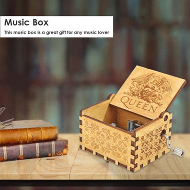 Halloween Music Box Retro Hand Cranked Wood