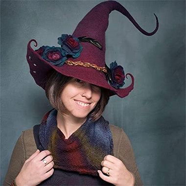 Halloween Witch Party Felt Witch Hat Costume Headgear Devil Cap