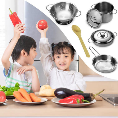 Mini Dolls House Accessories 12pcs Kitchen Stainless Steel