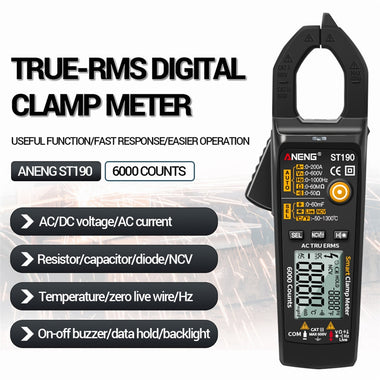 ST190 LCD Digital Automatic Current Clamp Meter DC AC Ammeter