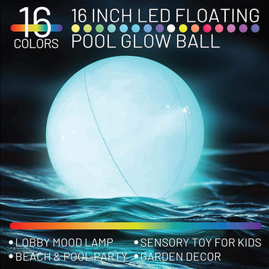 LED Solar Ball Light Swimming Pool Remote Control Outdoor Garden Decor