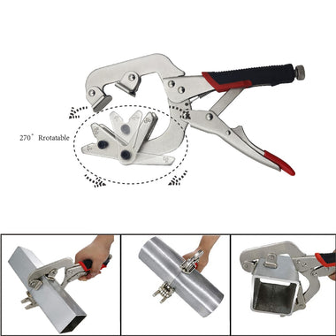 2 in 1 Right Angle Locking C Clamp with V-shaped Pad