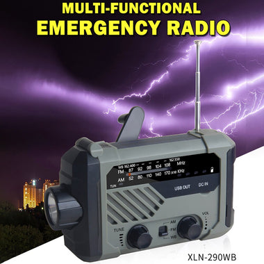 Portable Radio Hand Crank AM FM Emergency Solar Radio Reading Lamp