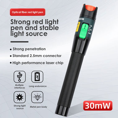 Fiber Visual Fault Locator VFL Fiber Optic Cable Red Light Tester Meter